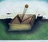 A surrealist aquatint and etching by Alois Janak, <u>Homage a Michel de Montaigne</u>; <i>image courtesy of William J. Jenack Auctioneers</i>.