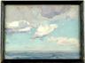 An oil on board coastal scene with clouds by Allen Gilbert Cram