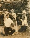 A silver gelatin portrait of folk dancers by Doris Ulmann