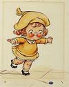 A pair of mixed media on paper paintings of Campbell's Soup Kids by Grace Drayton Wiederseim