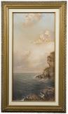 A pastel painting of a California coastline by George Douglas Brewerton