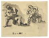 A brush and ink figure study by Jacques Lipchitz