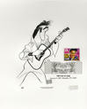 A first day cover for the Elvis Presley stamp signed by Al Hirschfeld