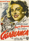 A German poster from the 1952 rerelease of the classic, <b><i>Casablanca</i></b>, starring Humphrey Bogart and Ingrid Bergman