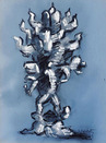 Jacques Lipchitz mixed media drawing, Study for Our Tree of Life
