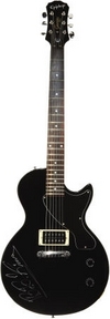 B.B. King signed guitar, Epiphone Junior electric guitar with case, signed on the body