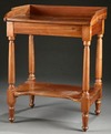 A country washstand in walnut with a gallery and turned legs, Midwestern, 19th century