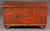 A paint-decorated blanket chest, American, mid 19th century