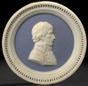Meissen, Marcolini Period, pale blue and white biscuit porcelain portrait medallion of the Young Napoleon Bonaparte, circa 1800