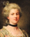 Jennie Augusta Brownscombe oil painting, The Velvet Choker