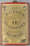Dupont Superfine FFg gunpowder tin with paper label