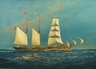 An oil on canvas nauticl painting by Frederick Tordoff, portrait of the Barquentine 'Gazela Primeiro'
