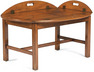 A Georgian mahogany folding butler's tray on modern fixed table stand