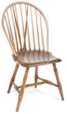 A windsor bow-back, brace-back side chair having bamboo turnings