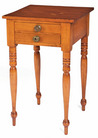 A Sheraton pine and maple two drawer stand
