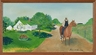 An oil on canvas painting by Helen LaFrance, a folksy landscape painting,