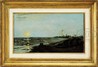 Francis Augustus Silva (American, 1835 to 1886), an oil on canvas painting of eastern point light, Gloucester