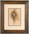 Harrison Fisher (American, 1875 to 1934), a charcoal on paper drawing, Hiawatha's Wedding Feast