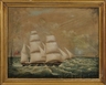 Reuben Chappell (Goole, Yorkshire, England, 1870 to 1940), an oil on canvas ship portrait of the Hermaphrodite Brig Lizzie Lee of Goole