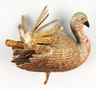 A Dresden molded and painted paper turkey Christmas tree ornament