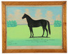 A pastel on paper portrait of a horse by Henry Dousa (Ohio/Indiana, circa 1845 to 1885), signed lower right and dated 1892. Portrait of a horse standing in a meadow, identified below as Big Frank, within frame