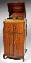 A Victor Talking Machine Co. Victrola Model VV XVI phonograph in upright walnut case