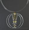 Solar-Lunar necklace #7, Margret Craver, glass and gold leaf, with acrylic torque