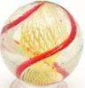 A double ribbon latticinio swirl marble