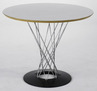 A Cyclone table by Isamu Noguchi for Knoll Associates, circular laminate top on a steel wire base, American, 1960