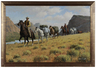 Arthur Sarnoff oil painting. East of Meeker, cowboys with pack horses