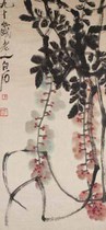 An ink and color on paper scroll painting by Qi Baishi (Chinese, 1864 to 1927), WISTERIA