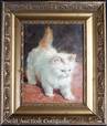 Henriette Ronner-Knip (Dutch/Belgian, 1821 to 1909), Portrait of a Kitten, 1905, oil on panel painting