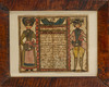 A dated 1779 Pennsylvania ink and watercolor Taufwunsch or baptismal wish fraktur with figural and eagle decoration