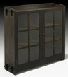 A pair of J.M. Young Arts & Crafts two-door bookcases with adjustable shelves