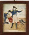 A watercolor and ink on paper painting attributed to Abraham W. Heebner (Montgomery County, Pennsylvania, 1802 to 1877), <b><i>Nelson Commanding the Victory</i></b>