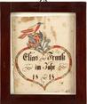 Fraktur bookplate for Elias Frank, probably Lancaster County, Pa, 1818, watercolor and ink on paper