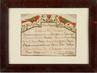 Fraktur birth record for Maria Heligas, after Bernhard Misson, dated