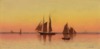 Francis Augustus Silva oil on canvas painting, Sailboats at Sunset, signed