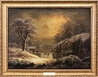 An oil on canvas painting in the manner of Francois Regis Gignoux (France/New York, 1816 to 1882), The Mill Pond
