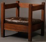 An Arts & Crafts cube chair with open back and sides, oak, J.M. Young & Sons, Camden, New York, early 20th century