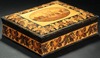 A Tunbridge Ware game box with inlaid flowers, oak leaves, acorns and manor house on lid
