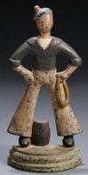 An early 20th century cast iron sailor doorstop in original paint
