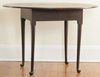 An oval Queen Anne tavern table on turned legs, maple with red stain, New England, probably Rhode Island, 1740 to 1765