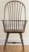 A New England sack-back Windsor armchair with high back, probably Connecticut, 1790 to 1810