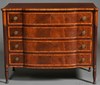 A four-drawer Federal chest in mahogany with wavy birch inlay, Portsmouth, New Hampshire, circa 1810 to 1820