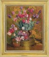 Laura Coombs Hills (American, 1859 to 1952), Tulip Still Life, pastel
