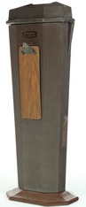 A Dow Jones stock ticker in painted steel case with Wall Street Journal clipboard
