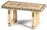 Will Evans painted coffee table from the Shiprock Trading Post, painted with thunderbirds and Yei figures on surface and legs decorated with lightning arrows, mid-20th century