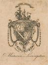 An armorial bookplate for Maturin Livingston of New York City, engraved by Peter Rushton Maverick