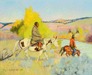 Elling William Gollings oil on canvas painting, Camp on the Tongue River, signed and dated 1912